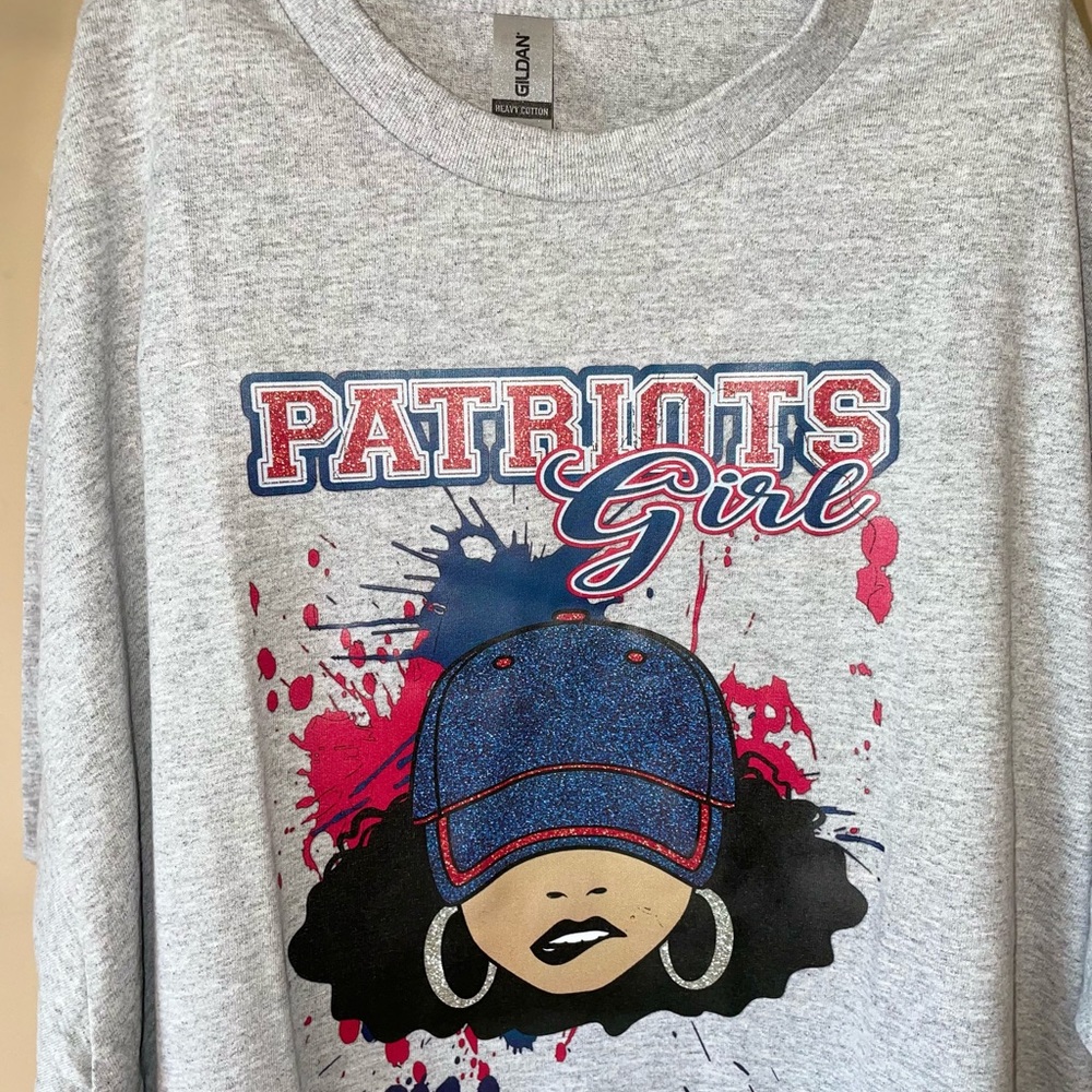 Custom printed “Patriots Girl” t-shirt